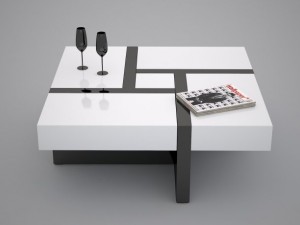 coffee table black and white Modello 3D