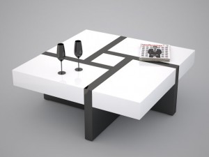 coffee table black and white Modello 3D