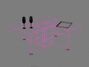 coffee table black and white Modello 3D