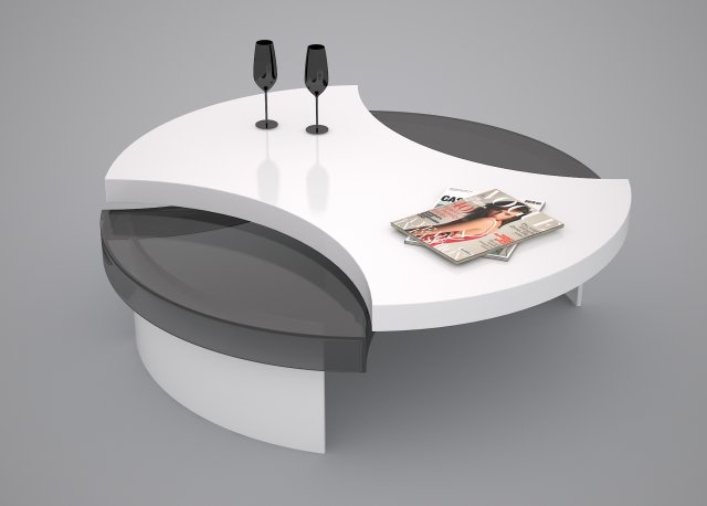 coffee table black and white Modèle 3D .c4d .max .obj .3ds .fbx .stl .blend 