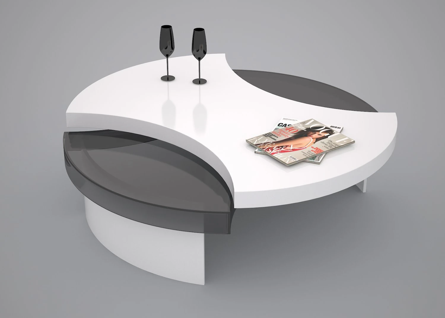 coffee table black and white 3D Model .c4d .max .obj .3ds .fbx .stl .blend