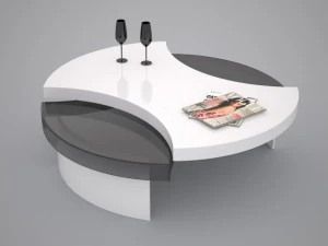 журнальний столик чорно-білий 3D Модель