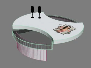 coffee table black and white 3D Model