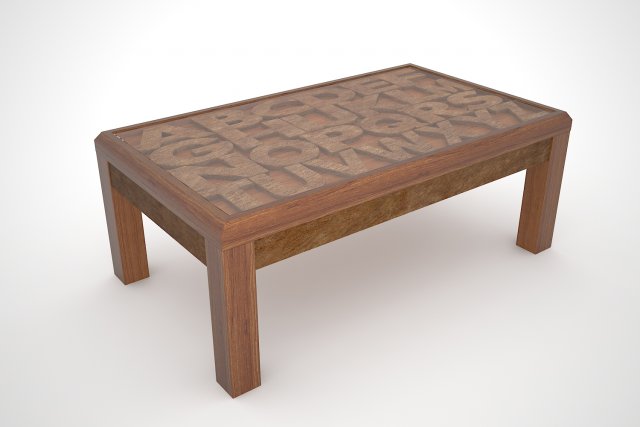 coffee table abcd 3D Model .c4d .max .obj .3ds .fbx .stl .blend 