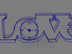 clock love and cups mustache lips 3D Модель