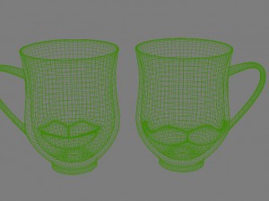 clock love and cups mustache lips 3D Модель