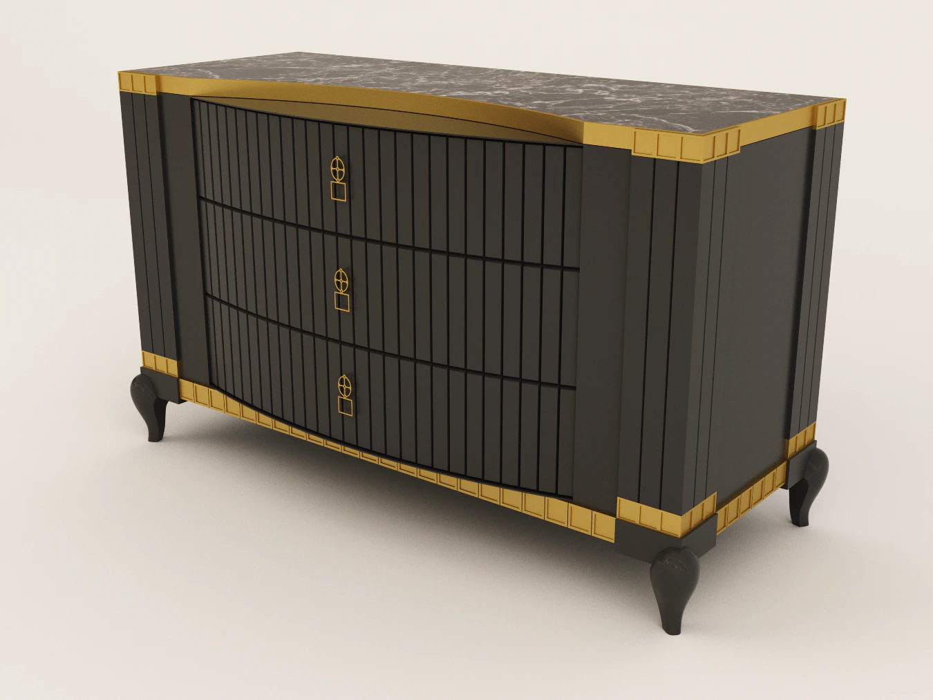 chest of drawers bruno zampa 3D Model .c4d .max .obj .3ds .fbx .stl .blend 