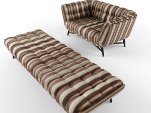roche bobois profile armchair lounge Modelo 3D