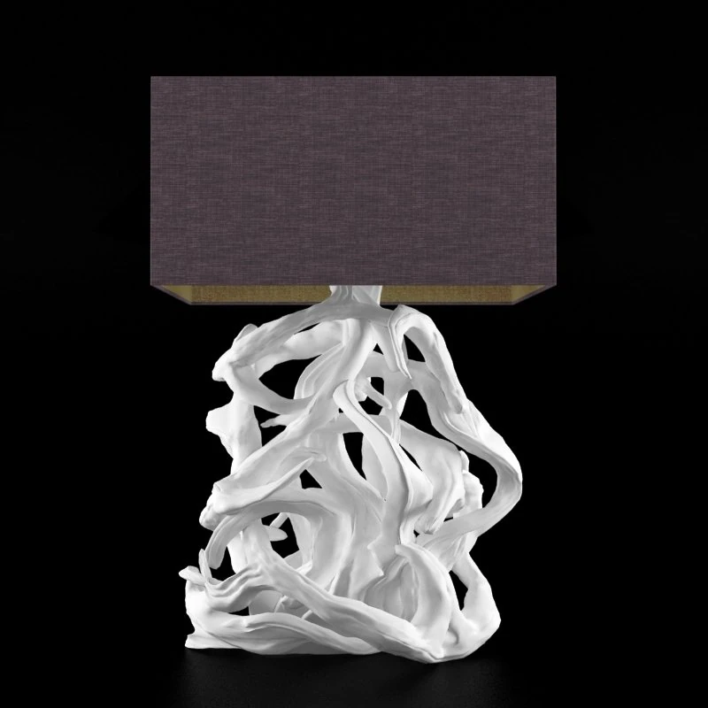 Astor Place par de lumin&aacute;rias de mesa brancas de madeira flutuante Modelo 3D .c4d .max .obj .3ds .fbx .stl .blend 