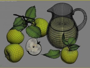 still life with apples 3D Model