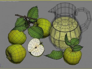 still life with apples 3D Model