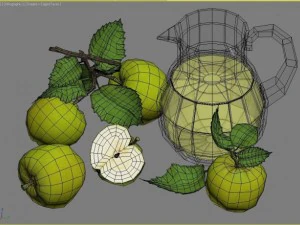 still life with apples 3D Model