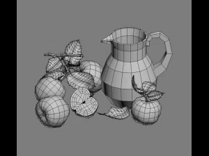 still life with apples 3D Model