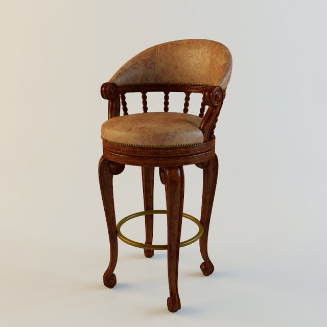 maitland smith bar chair dark antique Modelo 3D .c4d .max .obj .3ds .fbx .stl .blend