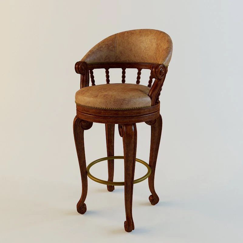 maitland smith bar chair dark antique 3D Model .c4d .max .obj .3ds .fbx .stl .blend