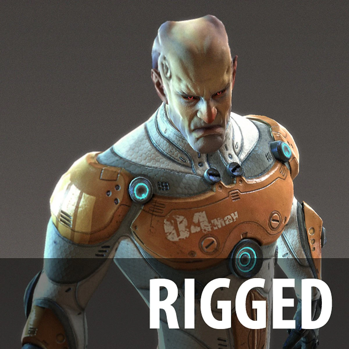 scifi male  rigged 3D Model .c4d .max .obj .3ds .fbx .stl .blend 