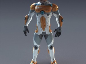 scifi male  rigged Model 3D