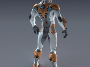scifi male  rigged Model 3D