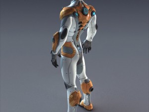 scifi male  rigged Model 3D