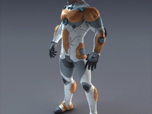 scifi male  rigged Model 3D