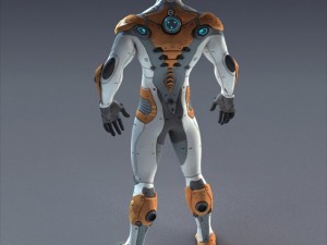 scifi male  rigged Model 3D