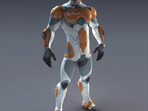 scifi male  rigged Model 3D