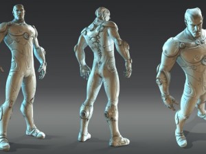 scifi male  rigged Model 3D