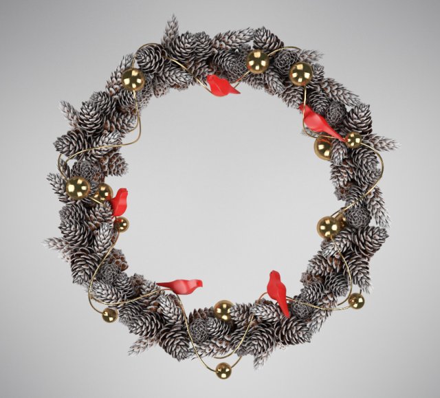 decorative wreath 3D 모델 .c4d .max .obj .3ds .fbx .stl .blend 