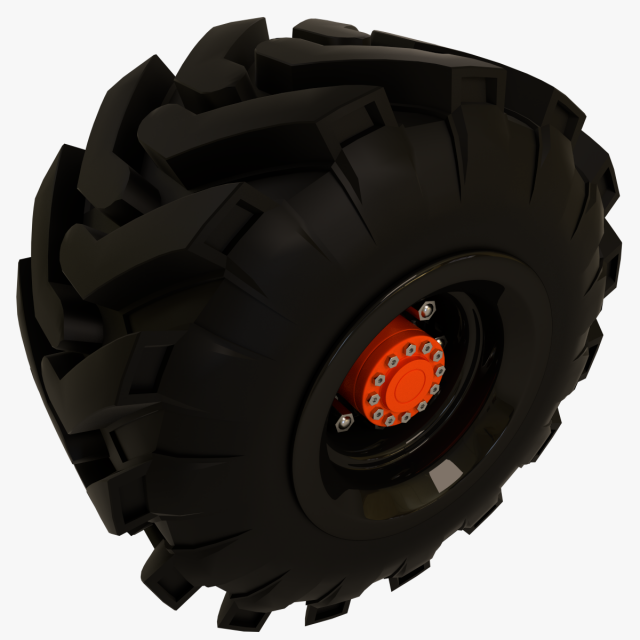 tractor and offroad truck tire 3D Model .c4d .max .obj .3ds .fbx .stl .blend 