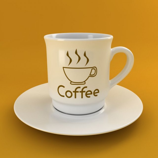 coffee tea cup 003 3D Model .c4d .max .obj .3ds .fbx .stl .blend 