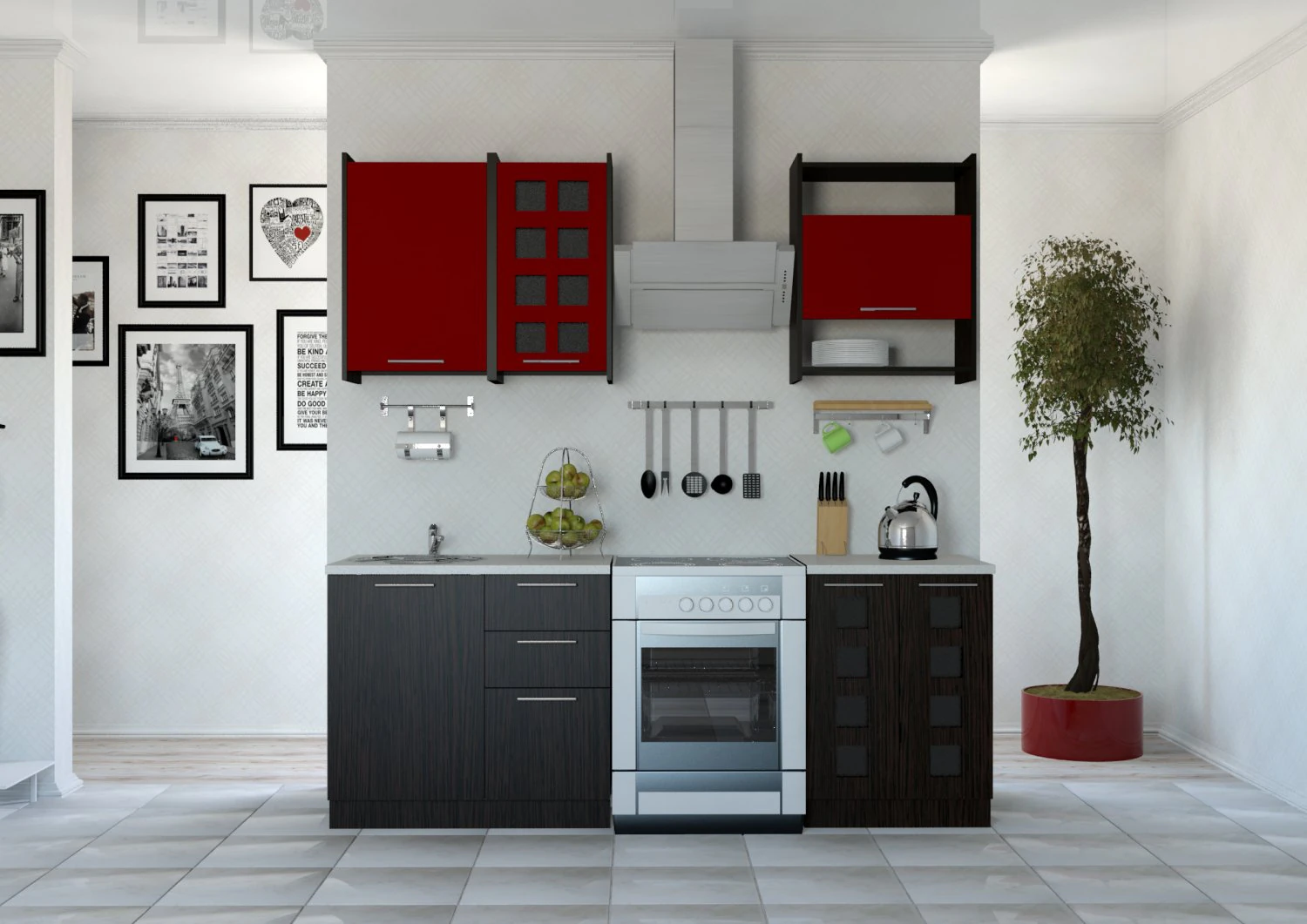kitchen set 19 3D Model .c4d .max .obj .3ds .fbx .stl .blend 