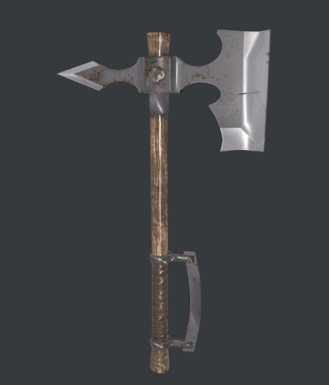 barbarian axe 3D मॉडल .c4d .max .obj .3ds .fbx .stl .blend 
