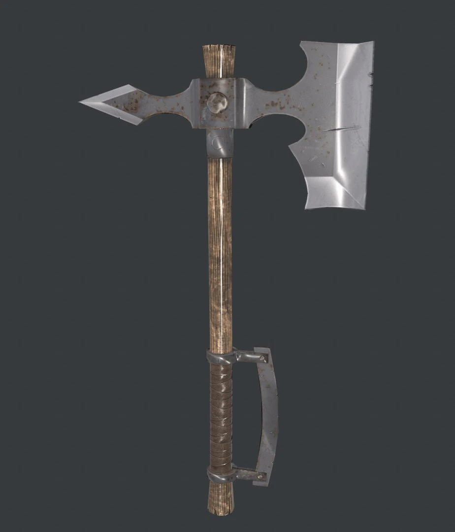 barbarian axe 3D Model .c4d .max .obj .3ds .fbx .stl .blend 