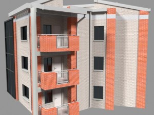 apartment building Model 3D
