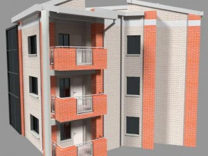 अपार्टमेंट इमारत 3D मॉडल