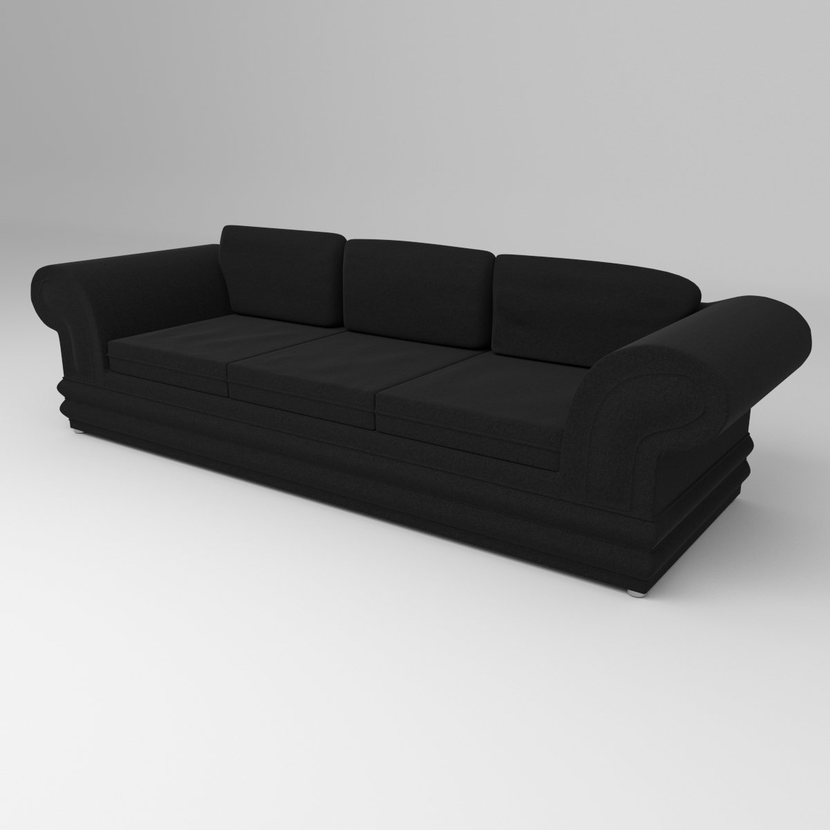 Sofa 3d model. Couch модели черная.