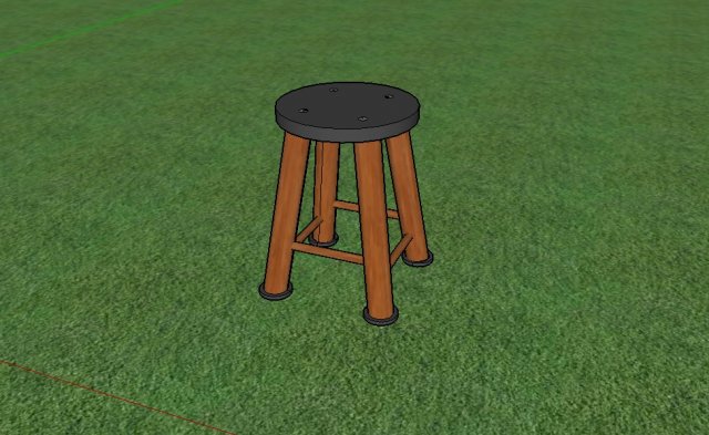 banquinho de madeira wooden stool 3D Модель .c4d .max .obj .3ds .fbx .stl .blend 