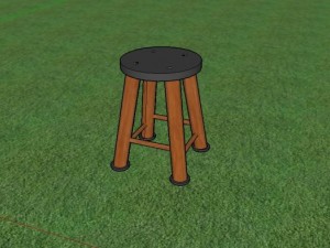 banquinho de madeira wooden stool 3Dモデル