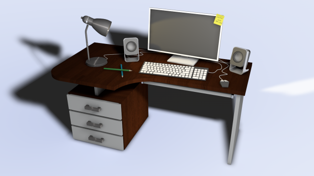 computer table Modelo 3D .c4d .max .obj .3ds .fbx .stl .blend 