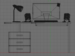 stolik komputerowy Model 3D