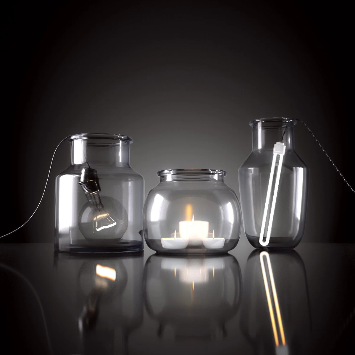 light in pots 3D Model .c4d .max .obj .3ds .fbx .stl .blend 