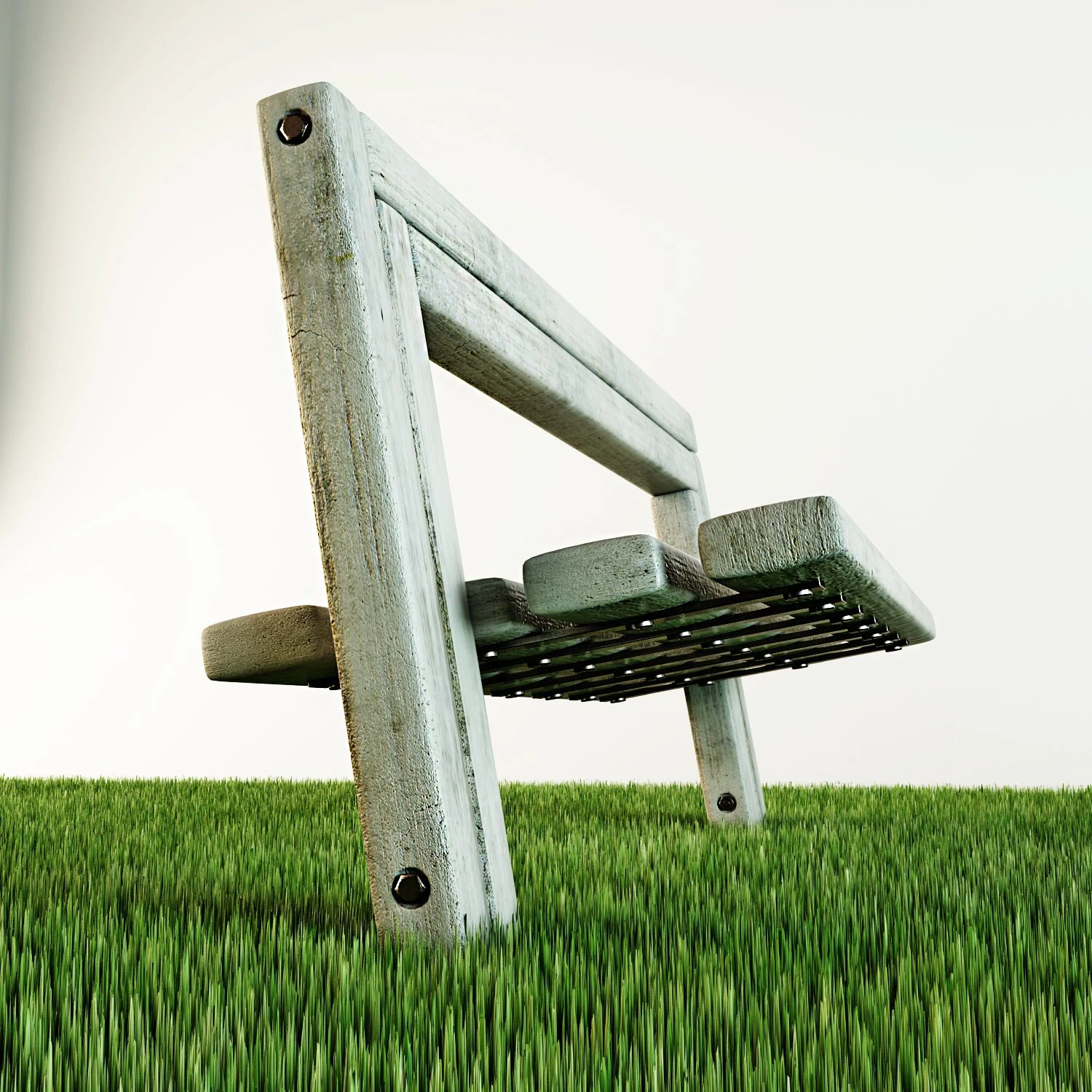 concrete bench 3D Model .c4d .max .obj .3ds .fbx .stl .blend 