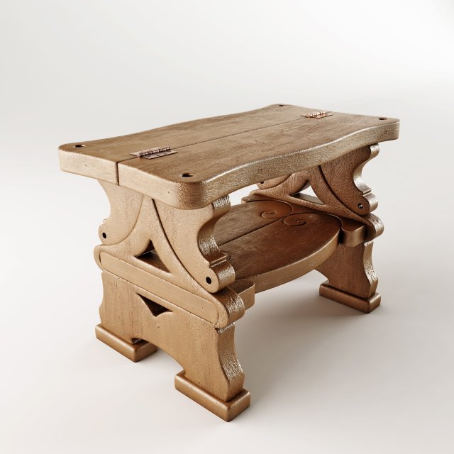 stepladder and bench Model 3D .c4d .max .obj .3ds .fbx .stl .blend 