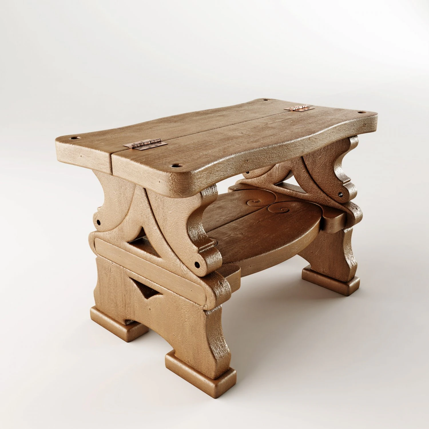 stepladder and bench 3D Model .c4d .max .obj .3ds .fbx .stl .blend