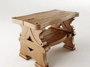 stepladder and bench 3D Model