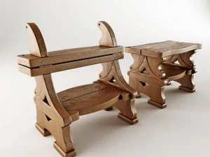 stepladder and bench 3D Model