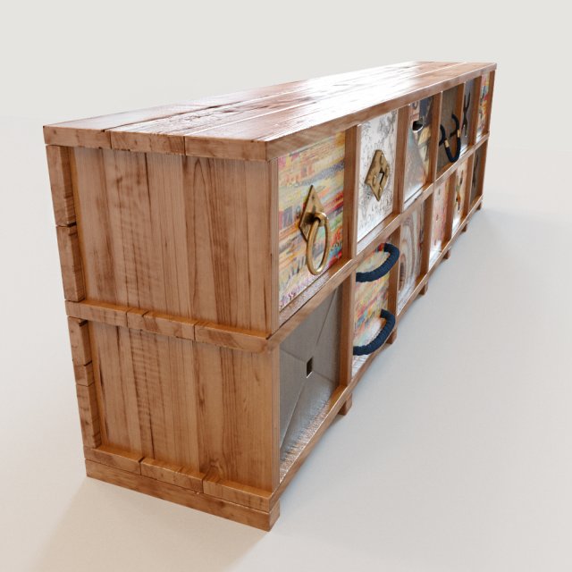 ethnic chest of drawers 3D Model .c4d .max .obj .3ds .fbx .stl .blend 