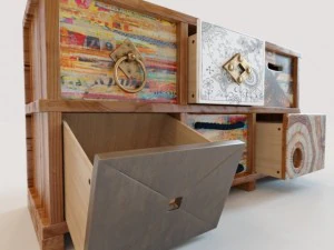 2 commodes ethniques Modèle 3D
