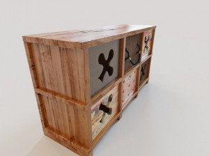 2 ethnic chests of drawers 3D-Modell