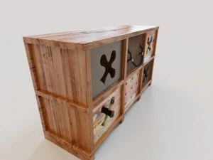 2 commodes ethniques Modèle 3D